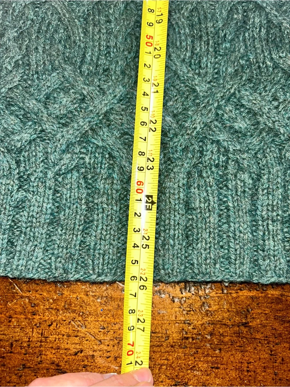 VTG 90s J Crew Oarsman Cable Fisherman Knit Sweater Size XL 100% Wool Green